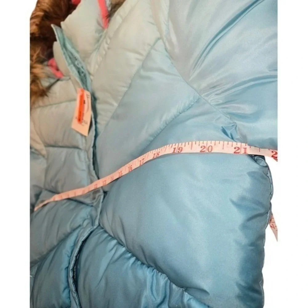 Arizona Jean Co Girls XL 18.5 Plus Ombre Puffer Jacket Faux Fur Hood Winter Coat